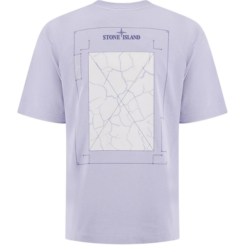 STONE ISLAND Мужская футболка с логотипом, с круглым вырезом, с коротким рукавом, топы, фиолетовая K1S1521002RC-S0137-V0088