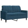 3 Piece Sofa Set with Cushions Blue Velvet