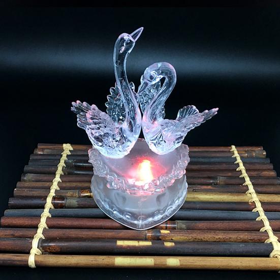 Романтический ночник «Два лебедя» с разноцветными светодиодами, USB-питание, лампа настроения для декора спальни, подарок для пары на годовщину и День святого Валентина