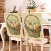 Holiday Inspire Easter Rabbits Print Plush Dining Chair Slipcover Dustproof for Home and Party Decoration