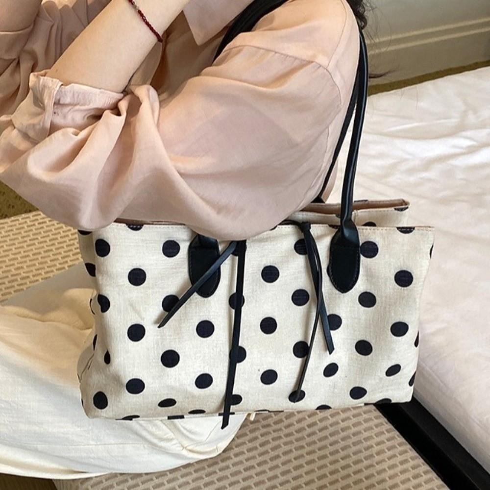 Large Capacity Multi-compartment Tote Bag Lightweight Canvas Handbag Shopping