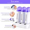 3pcs Cartridge Wax Depilatory Heater Wax Roller Base Roll On Waxing Body Hair Removal Machine Set For Depilation Tool Kit