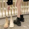 Fashion Belt Buckle Punk Boots Women New Fashion Back Zippers Ankle Boots Female Thick Sole Elevated Booties High Platform Shoes 2024