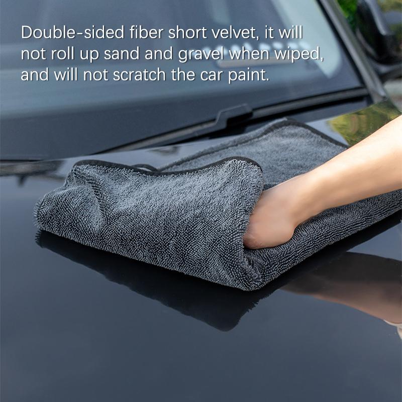 Twisted Microfiber Car Cleaning Towel Double-Sided Super Absorbent Car Wash Cleaning Cloth Scratch Proof Soft Lint Towels