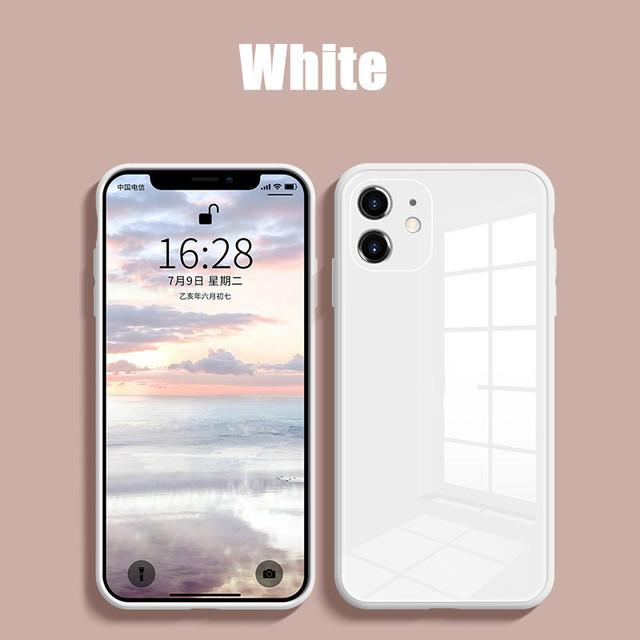 Силиконовый чехол для iPhone 14 13 11 12 Pro Max XR XS X 8 7 plus SE 2020, квадратный противоударный чехол из закаленного стекла с мягкой рамкой, задняя крышка