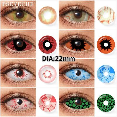 22 мм розовые линзы для склеры с кровью, омега-оранжевые контактные линзы для Хэллоуина, страшные линзы для глаз зомби, глаза ящерицы, контактные линзы для косплея