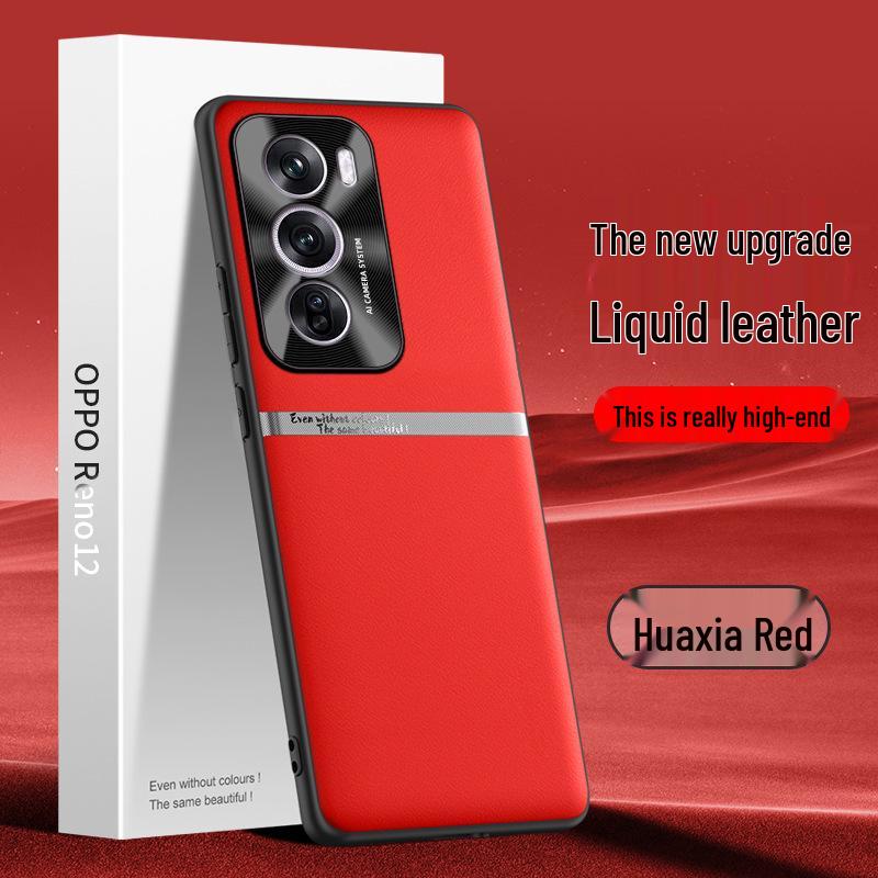 Чехол Liquid Leather Anti-Fall для мобильного телефона Oppo Reno12