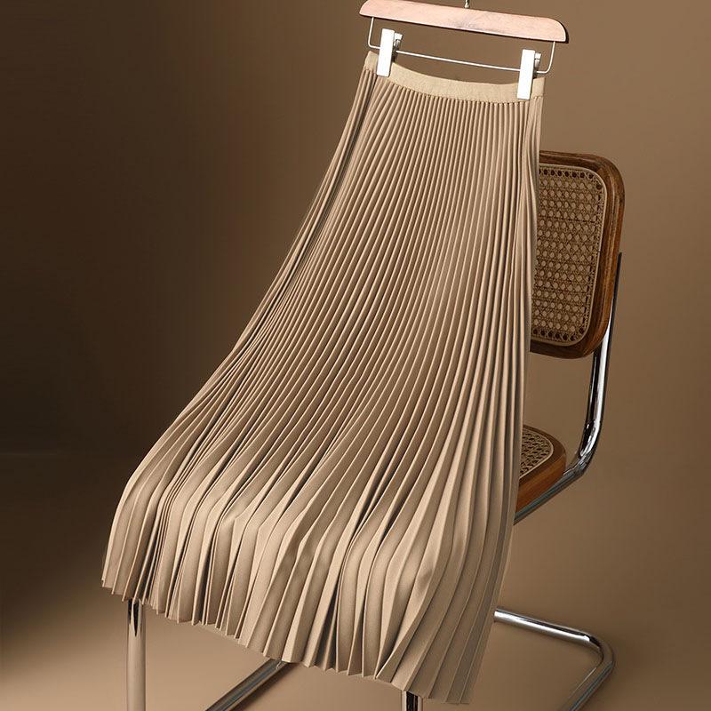 Юбка больших размеров из плотного атласа высшего качества в складку