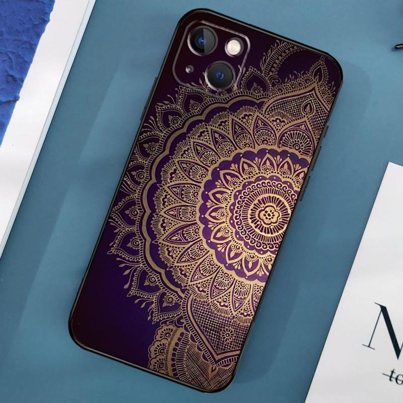 Indian Pattern Mandala Phone Case For iPhone 15 13 12 11 14 Pro Max Mini X XR XS MAX SE 2020 7 8 Plus Back Cover