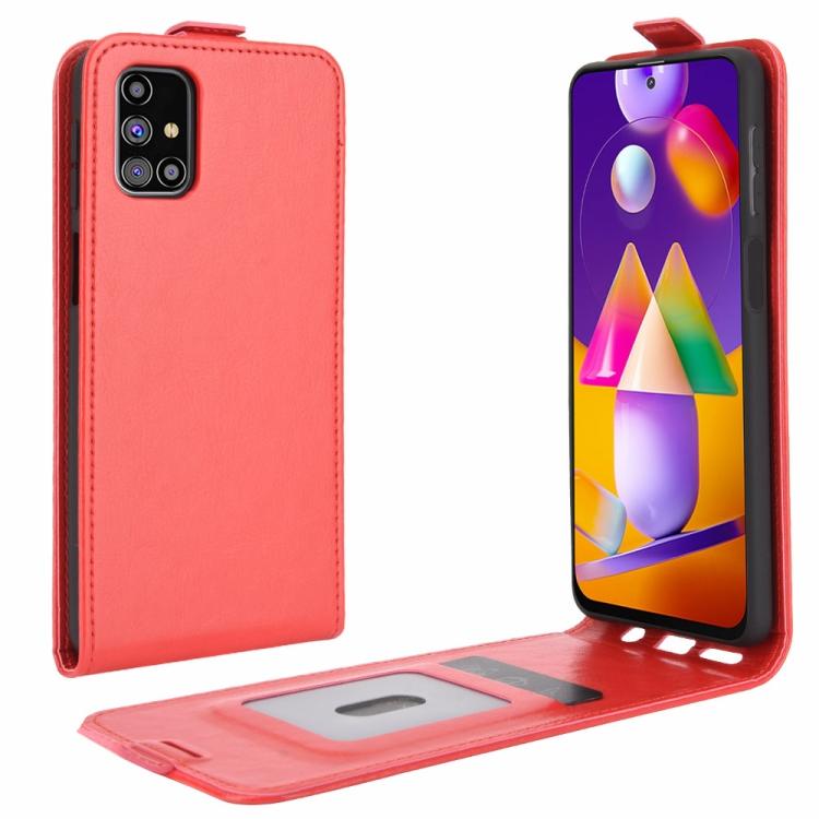 Для Samsung Galaxy M31s R64 Текстура одинарный вертикальный флип кожаный защитный чехол с отделениями для карт и фоторамкой
