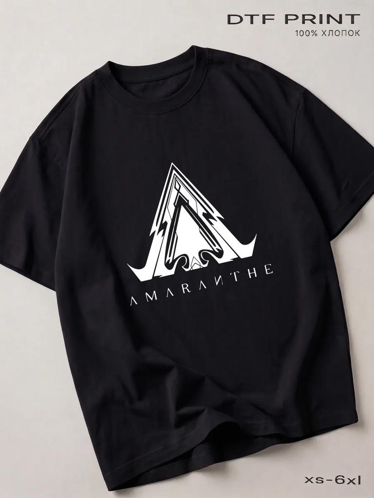 Черная футболка Amaranthe (Амаранта), Металлическая задняя крышка