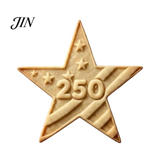 Detailed Pattern Christmas Cookies Decoration 250th Anniversary Ornament with 3D Deep Embossed Texture, Clear Biscuit Release Design 1776-2026