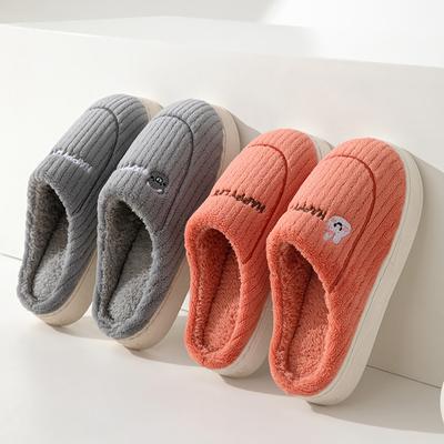 Осенне-зимние хлопковые тапочки, домашние теплые плюшевые утолщенные парные тапочки, легкие уличные хлопковые тапочки