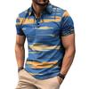 Мужская рубашка для гольфа с гавайским принтом, повседневная спортивная, с V-образным вырезом и коротким рукавом