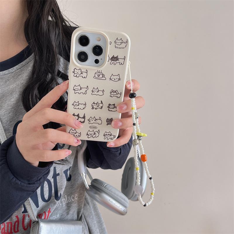 Simple Niche Cute Cat for IPhone15ProMax for Apple 14/13/12 Mobile Phone Case High-end Sense for Women