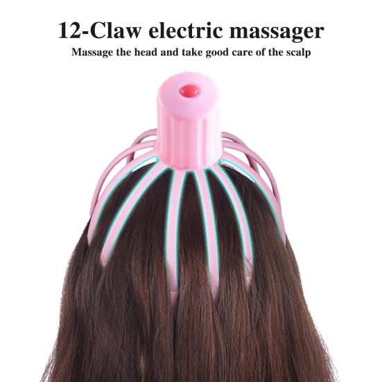 Электрический массажер для головы Octopus, массаж головы, 3 режима вибрации, портативный перезаряжаемый дизайн, массажер для кожи головы, инструмент для массажа