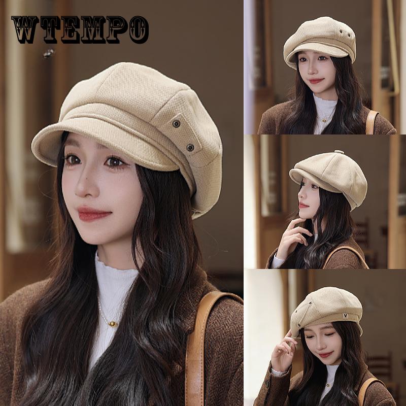 Женская многофункциональная восьмиугольная шляпа, берет газетчика, плиссированная шляпа газетчика с тиснением