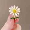 Temperament Enamel Daisy Flower Brooches For Women Girls Delicate Shiny Daisy Flower Lapel Pins Elegant Floral Badge
