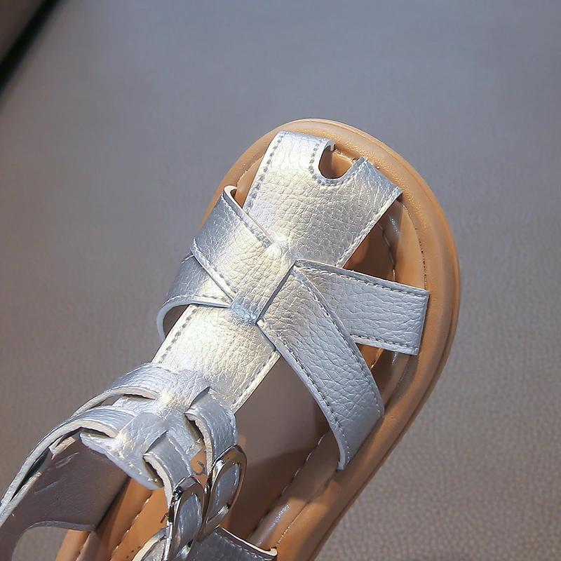 Summer Children Roman Sandals for Girls Fashion Soft Bottom Anti-slippery Versatile Princess Beach Shoes