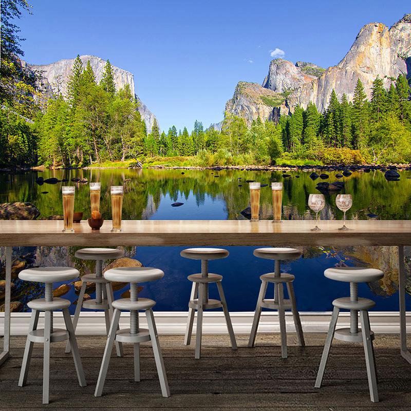 Озеро Пейзаж Природа Обои Гостиная Столовая Интерьер Декор Classic3D Фреска