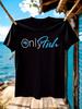 Onlyfish  & Wo Heavyweight Cotton Fishing T-shirt - Black Tee with Blue Fish Graphic