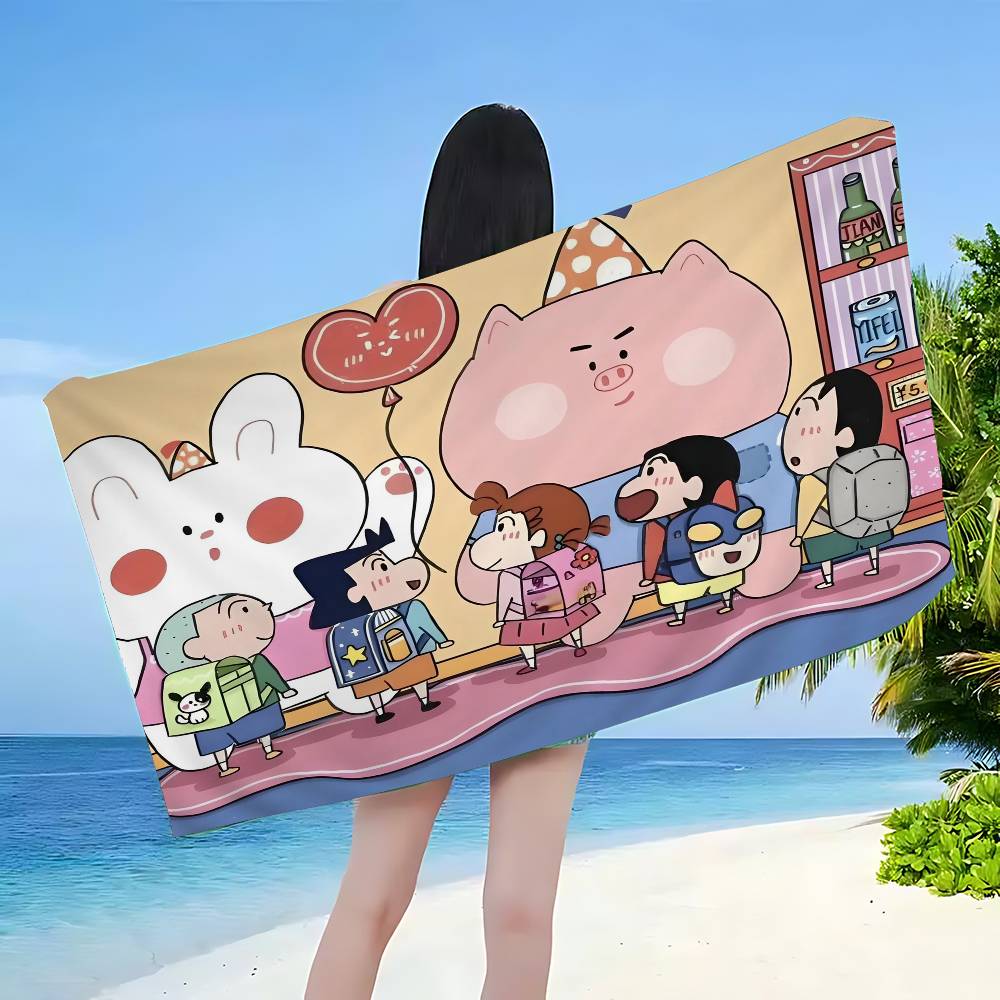 Аниме C-Crayon S-Shin-chan Пляжное полотенце из микрофибры Впитывающее Быстросохнущее Мягкое для йоги, плавания, отдыха, альпинизма