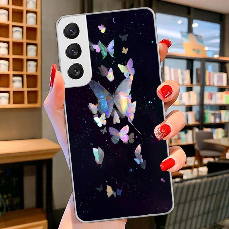Blue Butterfly Beautiful Wing Cover Phone Case For Samsung Galaxy S26 S25 Edge S24 Ultra S23 S22 Plus S21 S20 FE Soft Fundas She