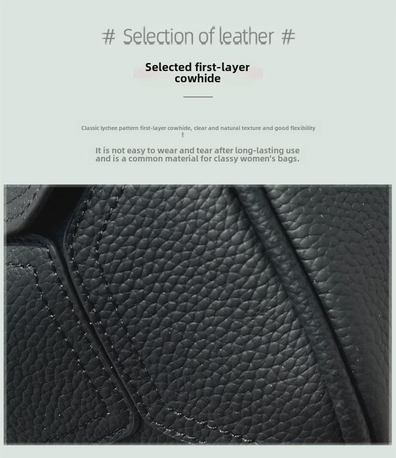 2024 Осень Женская Модная Универсальная Сумка из Коровьей Кожи на Одно Плечо