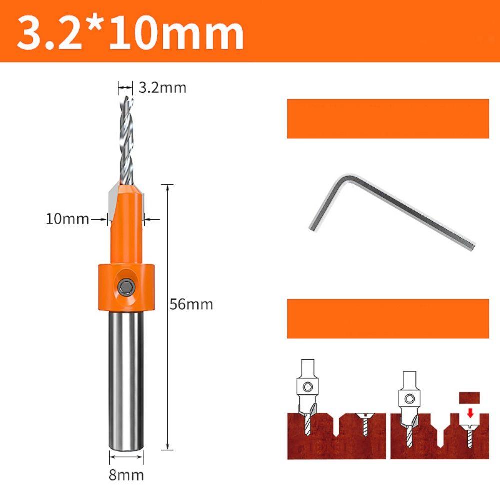 8/10MM Counter Sink Drill Bit Woodworking Tools Hole Punch Screw Drill New Wood Drilling