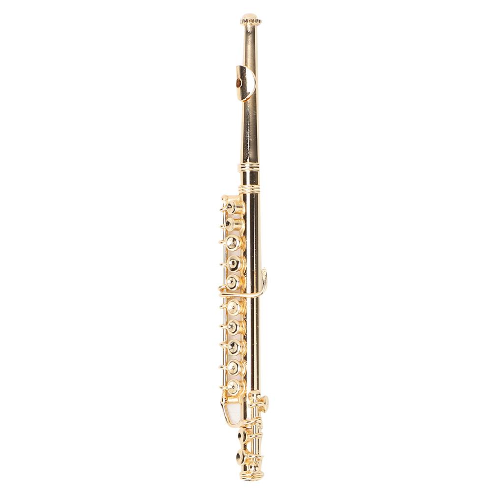 11CM Mini Gold Flute Model Musical Instrument Model Musical Gifts Home Decor Ornaments