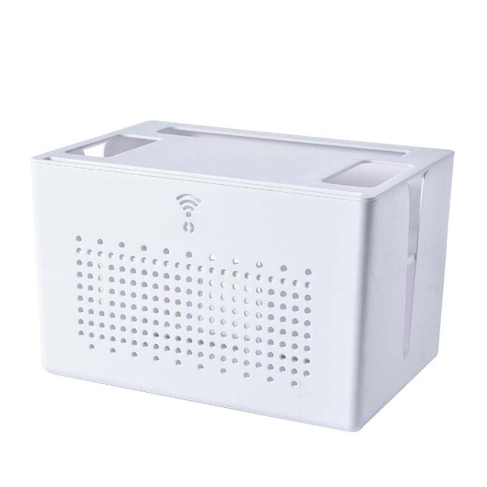 Desktop storage box for router set top box socket cables network cables and power strips with detachable double layer design