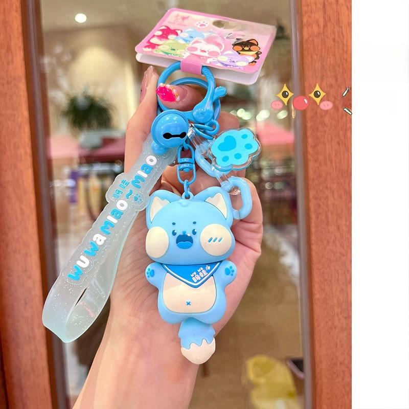 Cute Cartoon Cat Silicone Keychain Originality Bag Pendant For Gift Kids