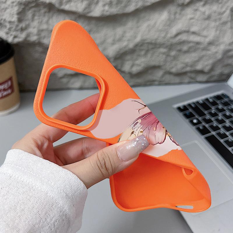 Креативный чехол для телефона с принтом бабочки для iPhone 17 Pro 17 16 15 14 13 12 Pro Max 11 Air 16e Текстура кожи ТПУ Противоударный чехол