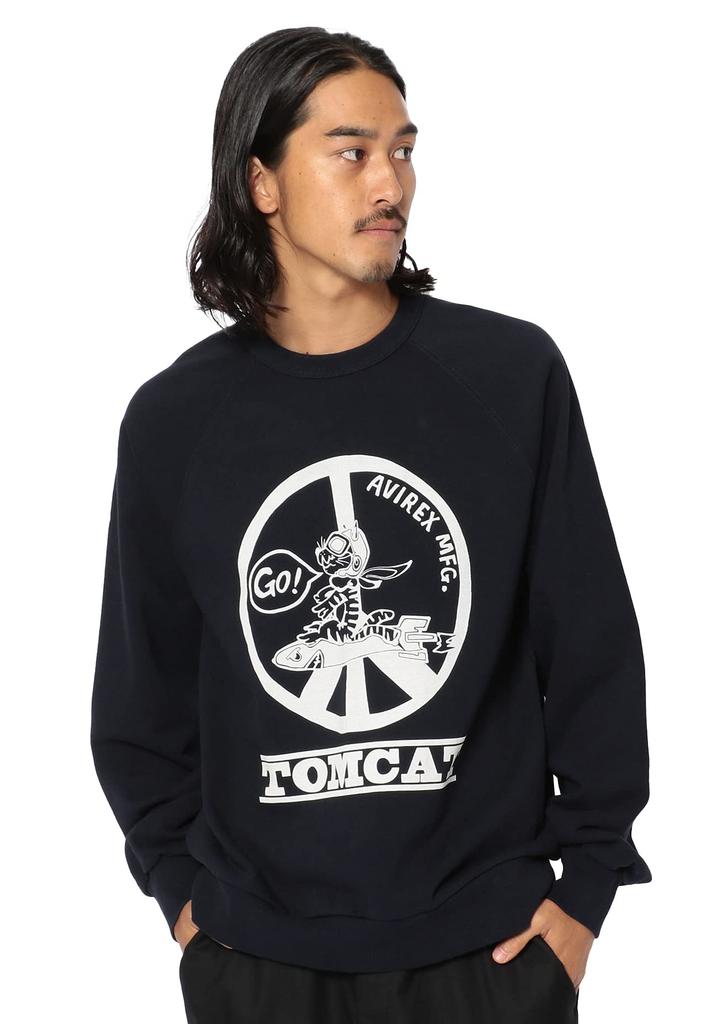TYPE Crew Neck NAVY [AVIREX] BLUE, Sweatshirt, Tomcat, 6113427, Men's, M, 087,