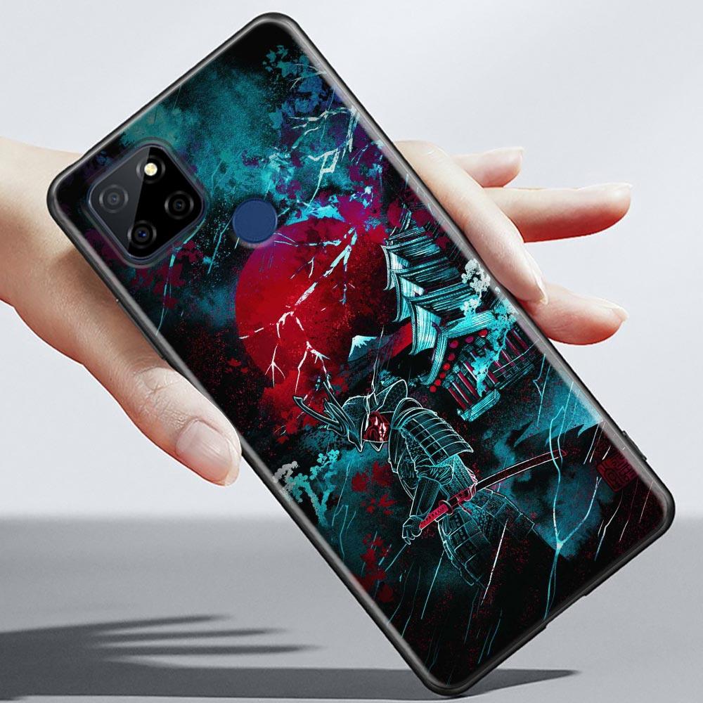 Чехол Red Sun японского самурая Demon Art Anime для Realme C21Y C21 C25 C20 C15 C12 C11 C1 GT Master Neo Neo2 5G Funda Capa Чехлы