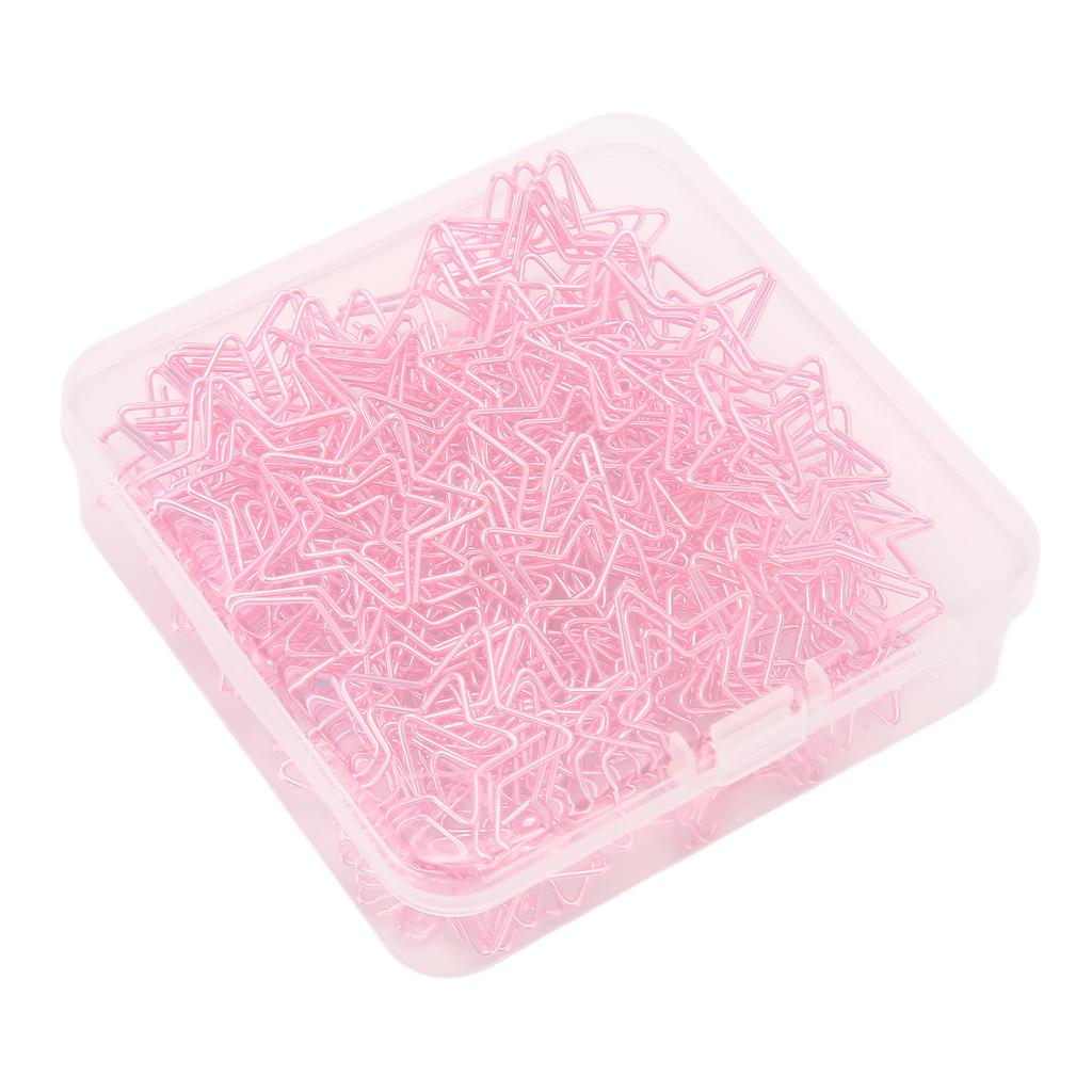 100PCS Paper Clips Cute Star Shape Metal Plating Bright Small Paperclips for Office School H