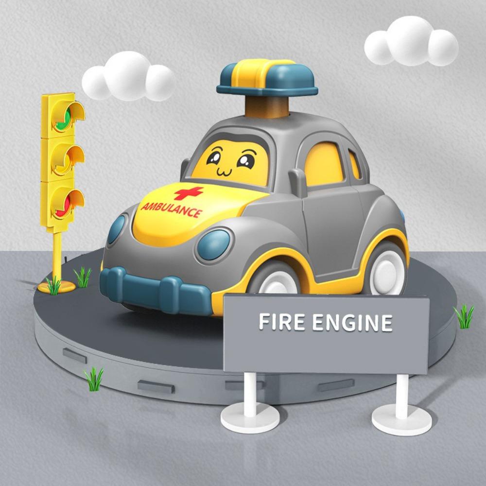 Plastic Mini Press Go Vehicles Mini Size Inertia Pull Back Cars Crawling Toys Early Education