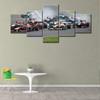 5 шт. гоночный автомобиль гоночный автомобиль искусство гоночный автомобиль нескольких размеров сосна 5 шт. фотографии настенный постер 5 панелей декор комнаты холст HD печать