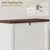 Shoe Cabinet with 2 Flip Drawers, Farmhouse Narrow Shoe Storage Cabinet with Adjustable Shelves, White