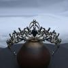 1 шт. Модная готическая винтажная черная хрустальная корона для волос, изысканный филигранный дизайн, элегантный стиль, идеально подходит для свадеб, косплея и других особых случаев