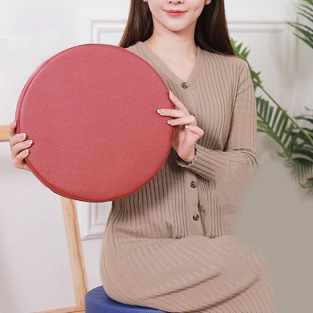 Thicken Leather Round Cushion Japanese Style Upholstered Cushion Simple Sponge Cushion  for Home