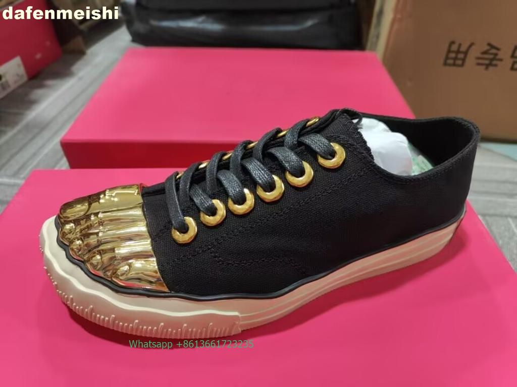 Металлические балетки с пятью пальцами, парусиновые туфли 2025, новейшая новинка, повседневный стиль, женская/мужская обувь, низкий/высокий верх, шнуровка