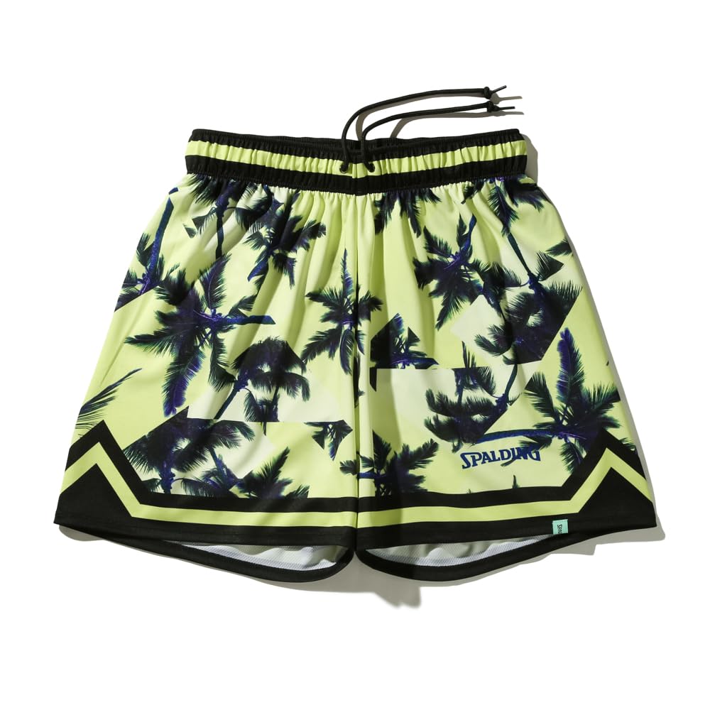 SPALDING Palm Tree Jersey Shorts, Yellow, Size M (SMP25007)