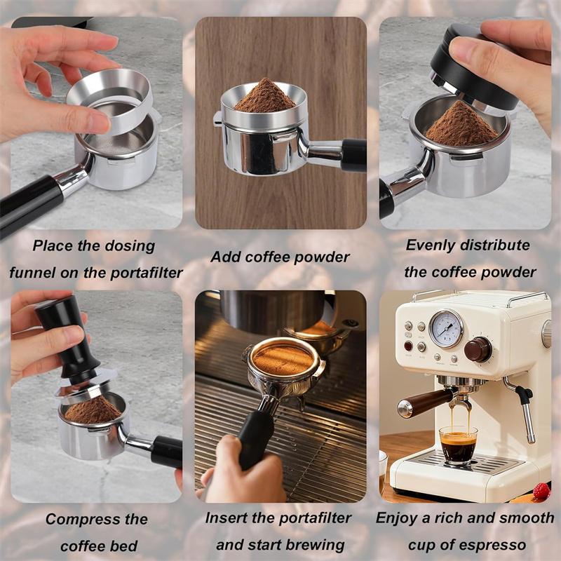 58/53/51мм 2 шт. Набор воронки для дозирования эспрессо и экрана для таблетки Магнитное кольцо для дозирования кофе эспрессо Многоразовый экран для таблетки эспрессо