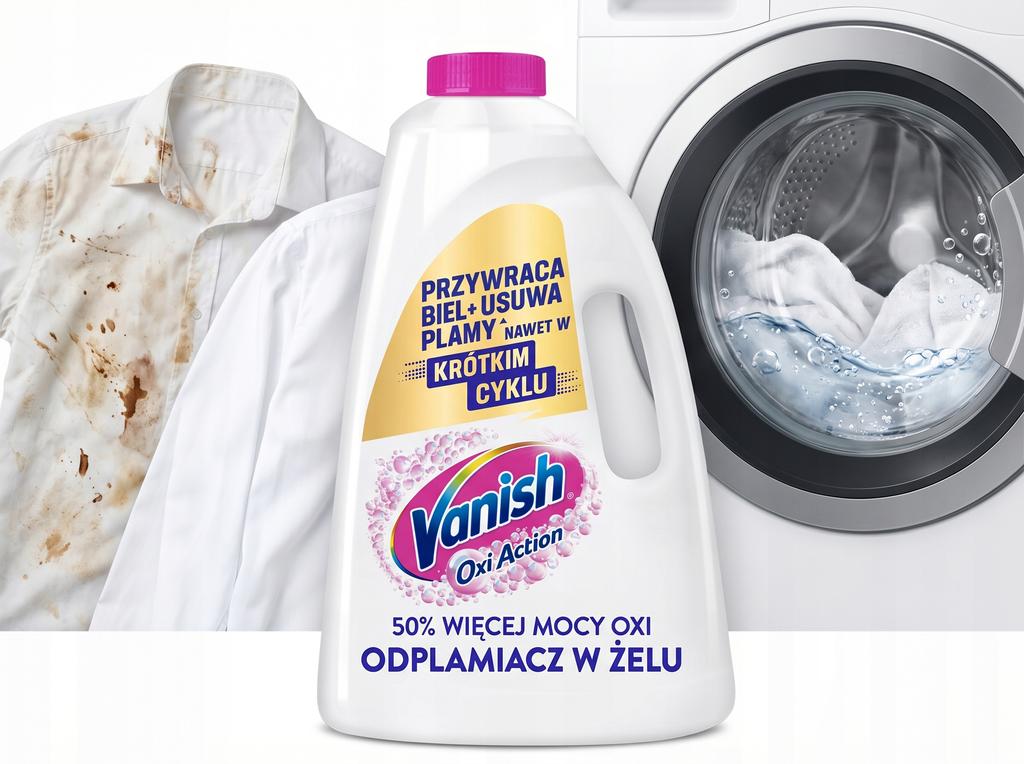 Vanish Oxi Action White Odplamiacz W Żelu 3L