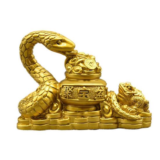 Украшение в виде змеи со знаком зодиака, статуэтка змеи из смолы, настольная статуя змеи, приносящей богатство и удачу, для китайского Нового года, домашнего офиса, декора