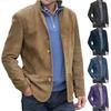 Men's Casual Cuban Collar Work Jacket Retro Lapel Suit Jacket