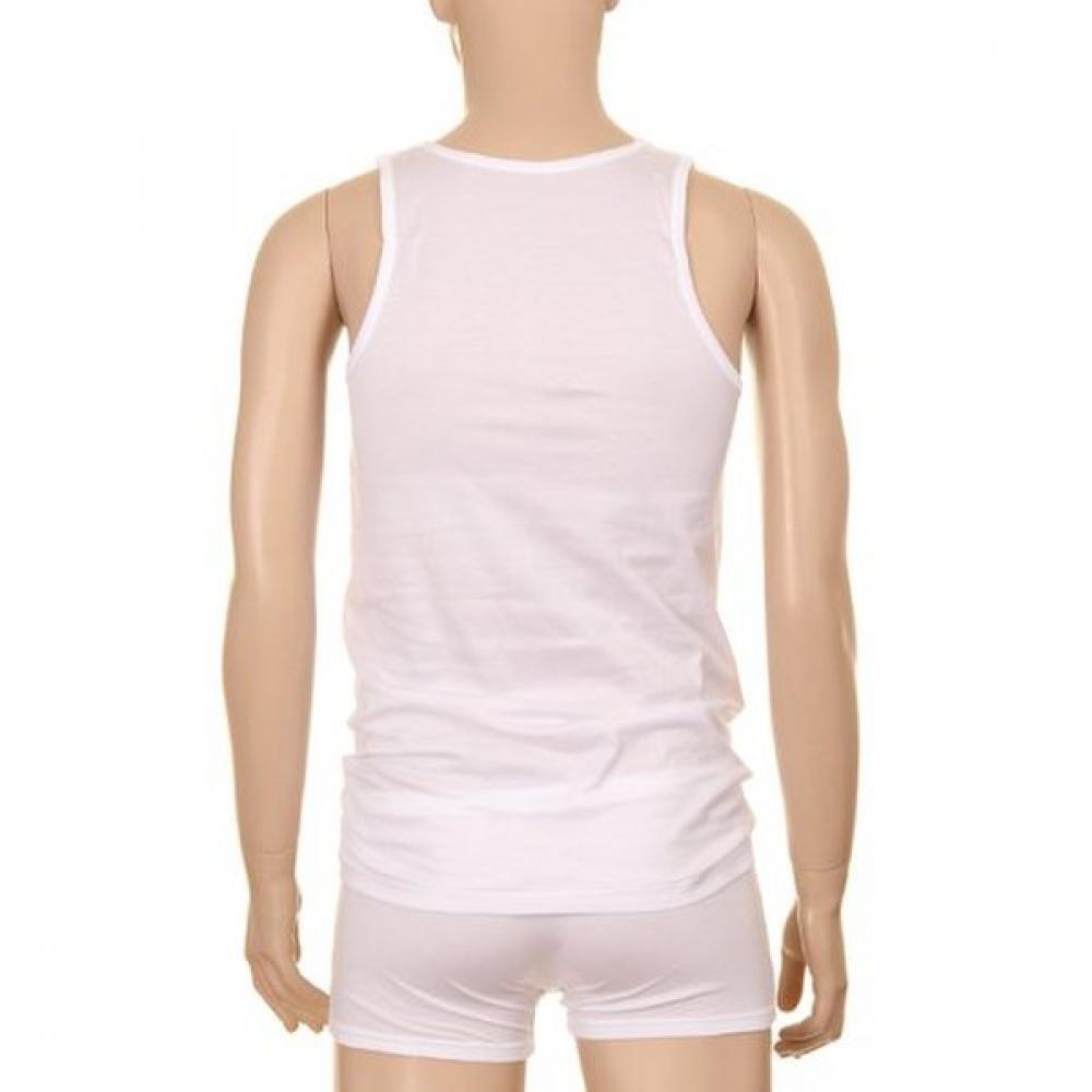 Barbara Men Supima Cotton 100s Sleeveless Running Top Wh Amr4320r