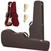 CAHAYA Electric Guitar Hard Case with 25mm Thick Pad, Neck Pillow, and Two Keys, Made of Waterproof PVC, Easy To Clean, and Storage, Reddish Brown, CY