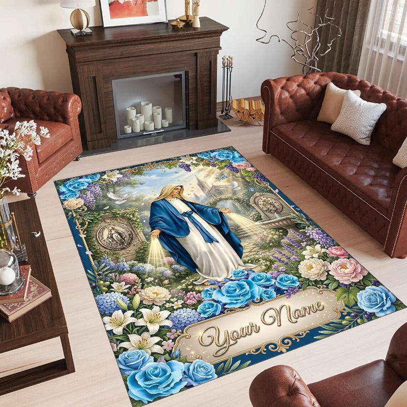 Other Similar Designs Theme Crystal Velvet Rug Personalized Custom Name Text Soft Floor Mat Home Decor